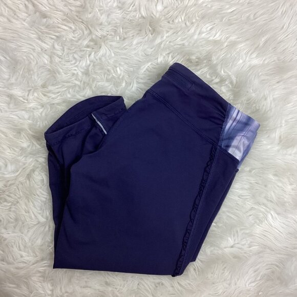 Lululemon Fast & Free Crop Leggings Size 8 Navy - Picture 4 of 12